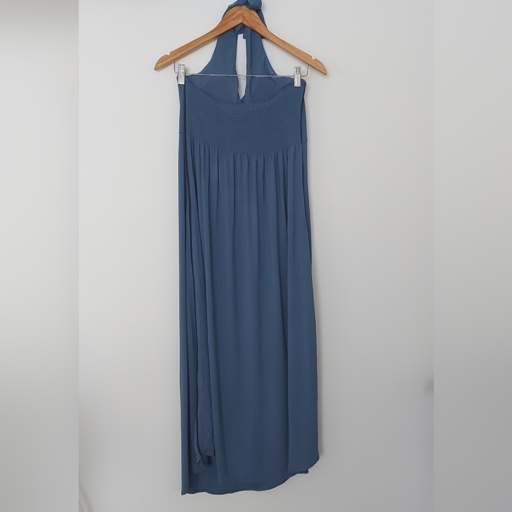 Shebird Harper Halter Dress Padded Cup Elastic Back Maxi Dress Blue Size 4 - Picture 5 of 9